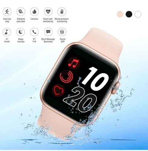 Smartwatch lefun rosa pantalla 1.5" oximetro podometro notificaciones