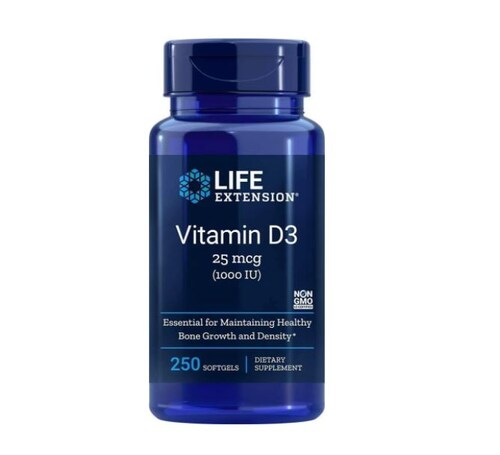 Vitamina D3, 1000 IU. Apoyo Inmunológico y Función Muscular, LIFE EXTENSION 