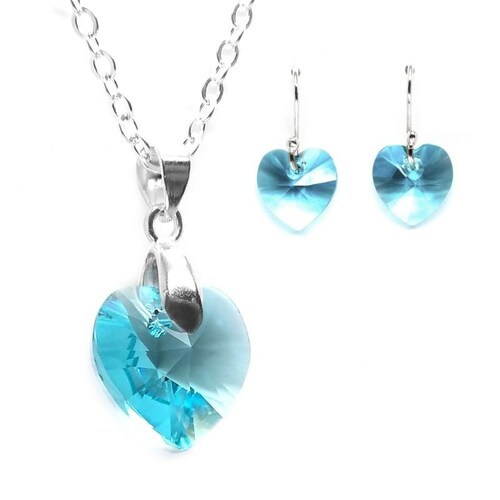 Juego de collar y aretes Turquesa de Plata .925 Joyería Zvezda