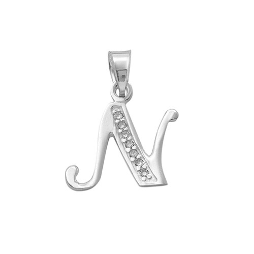 Dije Inicial Letra N en Plata .925 + Obsequio 