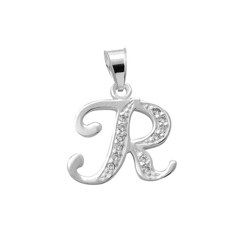 Dije Inicial Letra R en Plata .925  + Obsequio 