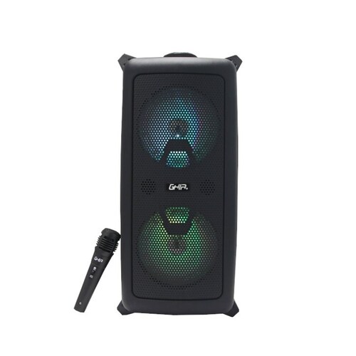 Bocina Bafle GHIA GSP-206 - Bluetooth - USB - Radio FM - Micrófono - LED - Negro