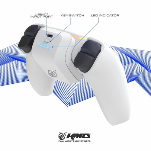 Paquete de bateria extendida para control PS5 DualSense KMD.