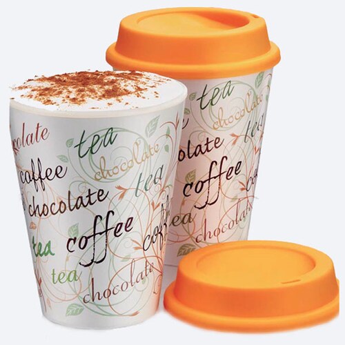 Vaso con Tapa Coffe de Arabela
