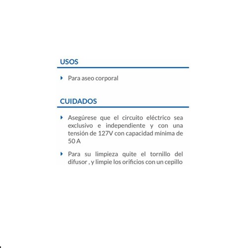 REGADERA ELÉCTRICA DE 4 TEMPERATURAS BLANCA AGUA CALIENTE FOSET 