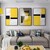 Triptico minimalista abstracto amarillo con marco