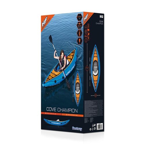 Kayak Lancha Inflable Azul Con Remo Y Bomba Hydro-force 2.75 M