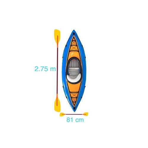 Kayak Lancha Inflable Azul Con Remo Y Bomba Hydro-force 2.75 M