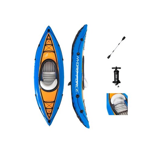 Kayak Lancha Inflable Azul Con Remo Y Bomba Hydro-force 2.75 M