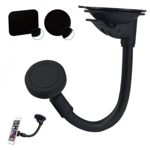 Soporte Celular Auto Ventosa Imán Parabrisas Base Universal Color Negro