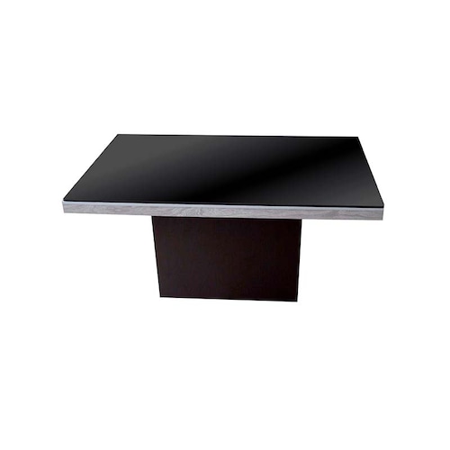COMEDOR MOBELO DEGAS CON 6 SILLAS 425 COLOR GRIS CUBIERTA DE CRISTAL NEGRO-ENTREGA ÚNICAMENTE EN CDMX, QUERÉTARO, PACHUCA, TOLUCA Y SUS ÁREAS METROPOLITANAS
