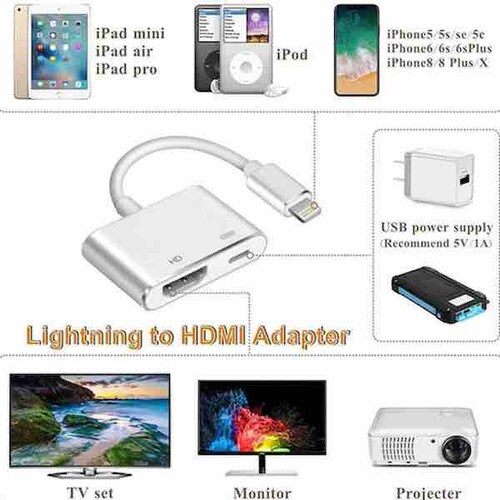 GENERICO Cable Adaptador Lightning iPhone Usb A Hdmi Tv