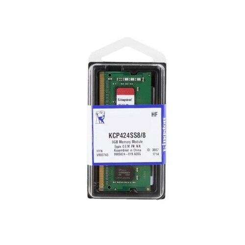MEMORIA PROPIETARIA KINGSTON SODIMM DDR4 8GB 2400MHZ CL17 260PIN 1.2V LAPTOP GAMER PC VERDE RAM