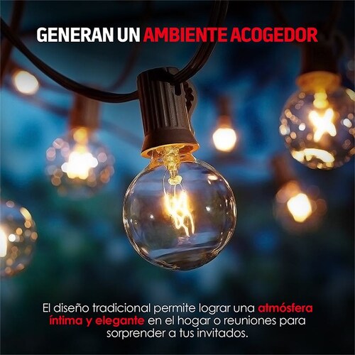 Serie de 25 Focos Colgantes Vintage para Exteriores Redlemon