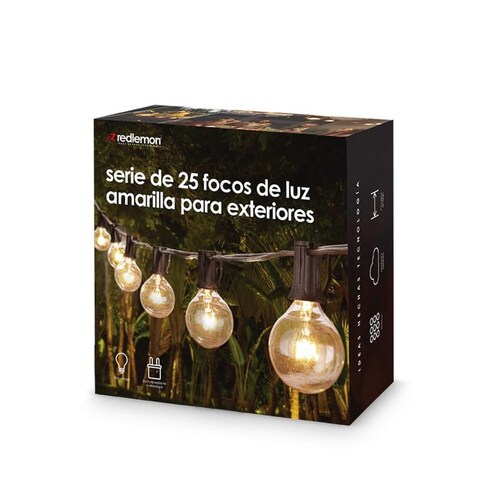 Serie de 25 Focos Colgantes Vintage para Exteriores Redlemon