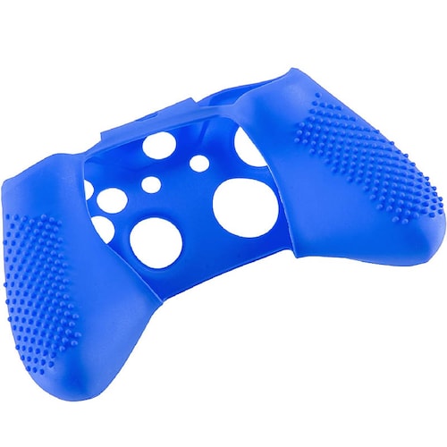 MandaLibre Funda De Silicona Para Control Xbox One, S Y X + 2 Grips (Azul)