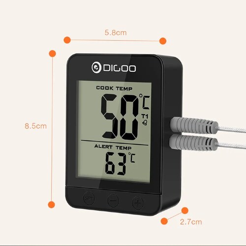 Termómetro De Cocina Digital Con Doble Sonda, Bluetooth