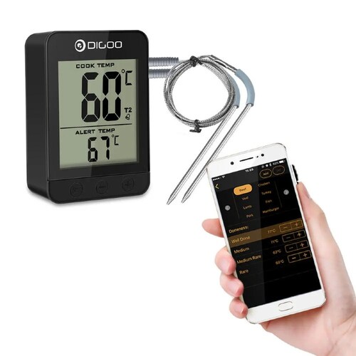 Termómetro De Cocina Digital Con Doble Sonda, Bluetooth