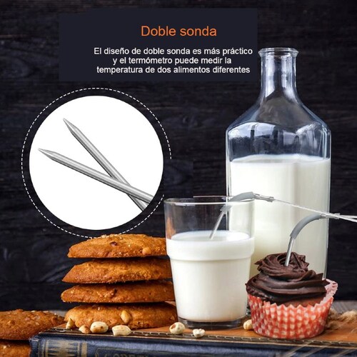 Termómetro De Cocina Digital Con Doble Sonda, Bluetooth