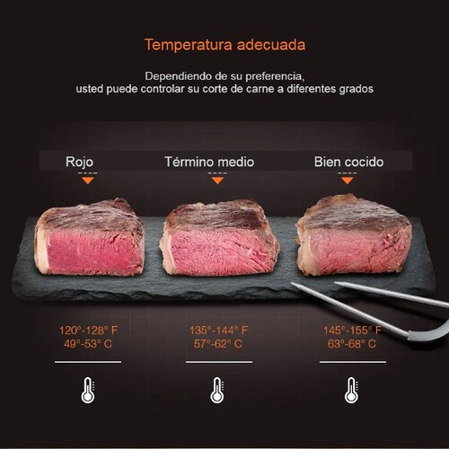 Termómetro De Cocina Digital Con Doble Sonda, Bluetooth