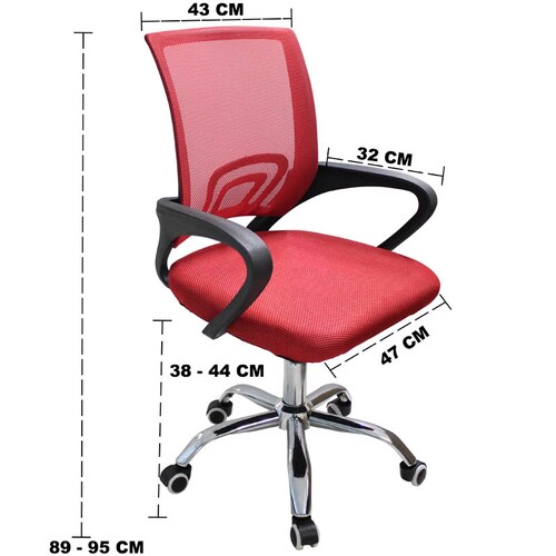 Silla Oficina Roja Escritorio Respaldo Malla Home Office.