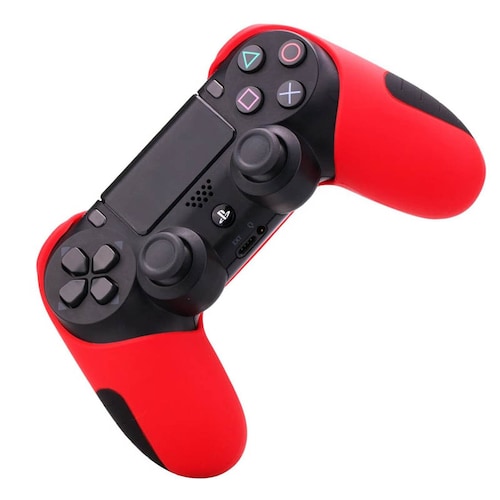 MandaLibre Funda Profesional con 2 Grips de Silicona para Controles DualShock 4 de Playstation 4 (Rojo)