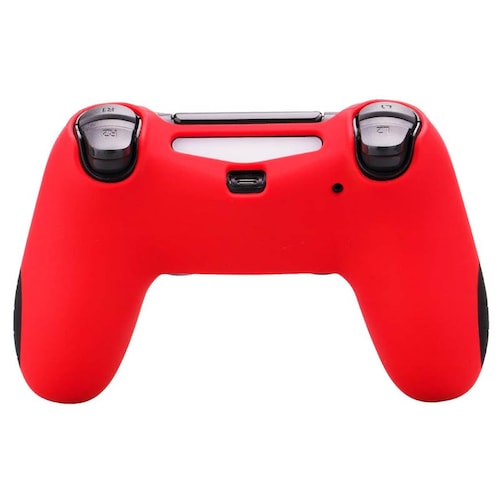 MandaLibre Funda Profesional con 2 Grips de Silicona para Controles DualShock 4 de Playstation 4 (Rojo)
