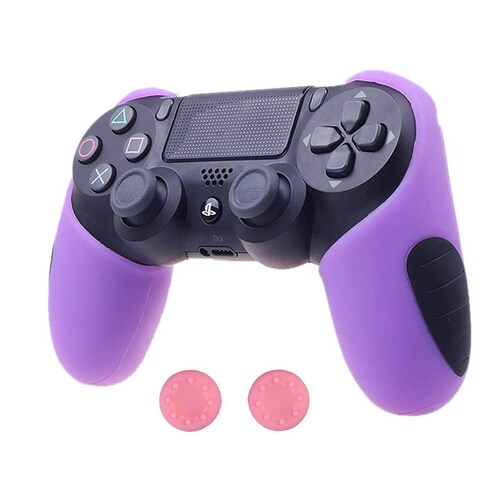 MandaLibre Funda Profesional con 2 Grips de Silicona para Controles DualShock 4 de Playstation 4 (Morado)