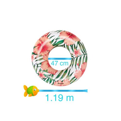 Inflable Salvavidas Dona Anillo Diseño Tropical Rosa