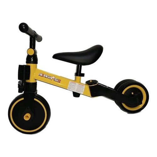 Bicicleta De Balance 3 En 1 Pedales Sin Pedales Y  Amarillo con Negro