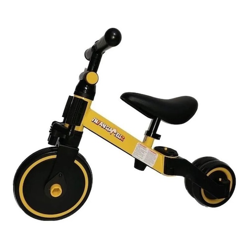 Bicicleta De Balance 3 En 1 Pedales Sin Pedales Y  Amarillo con Negro