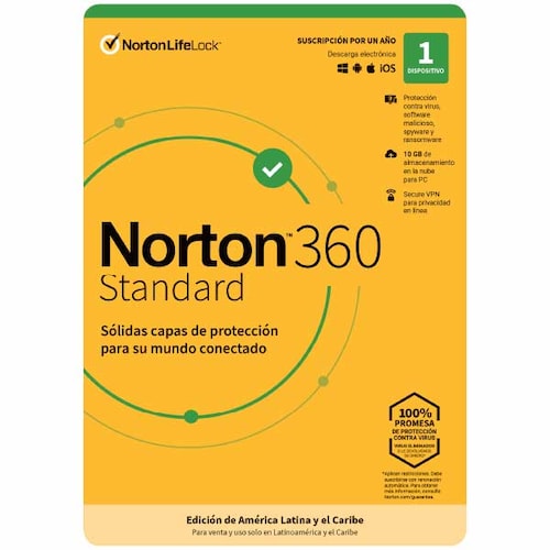 Antivirus Norton 360 Standard 1 Dispositivo 1 año 2021