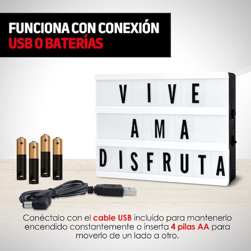 Letrero Luminoso LED Tipo Cartelera de Cine 96 Caracteres Redlemon