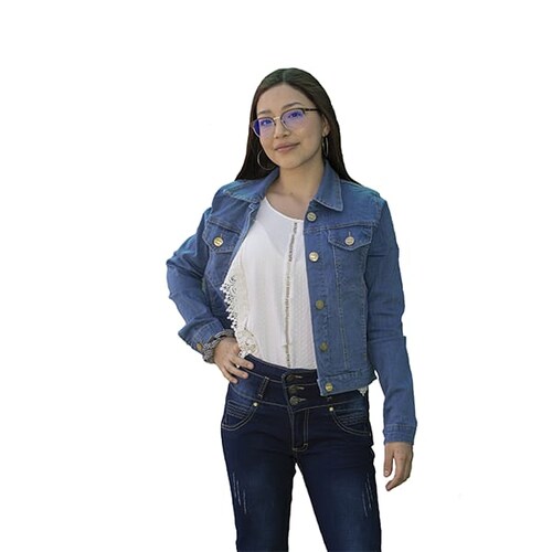 Chamarra de Mezclilla Azul Cielo de Dama