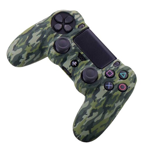 MandaLibre Funda con 8 Grips de Silicona para Controles DualShock 4 de Playstation 4 (Militar)