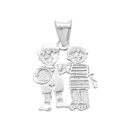 Dije de Dos Niños en Plata .925
