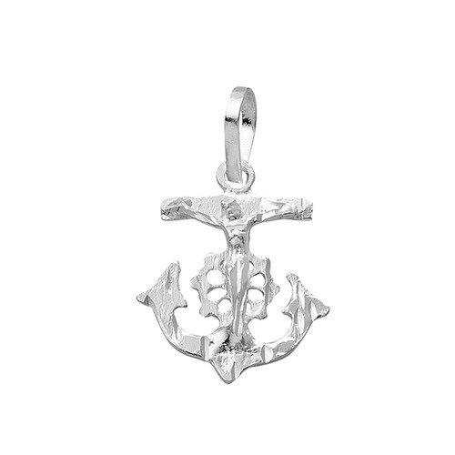 Dije de Ancla de Cristo #2 en Plata .925  + Obsequio