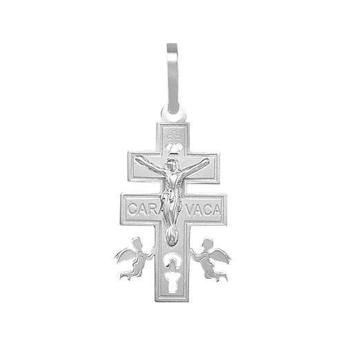 Dije de Cruz Cristo Caravaca Corte Láser en Plata .925 