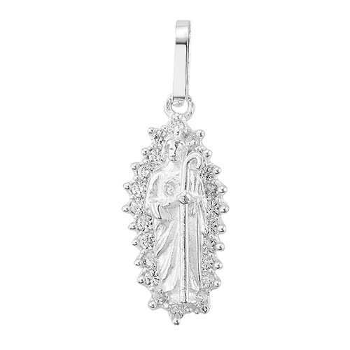 Dije de San Judas Tadeo con Marco con Circonias en Plata .925 