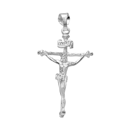 Dije Cristo Largo con Cruz Delgada en Plata .925 + Obsequio