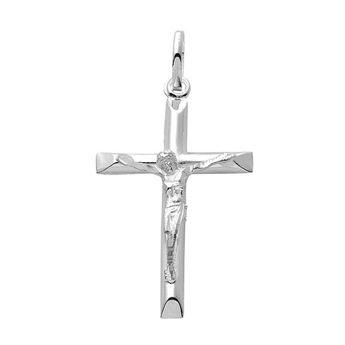 Dije de Cristo en Semi Tubo en Plata .925 + Obsequio