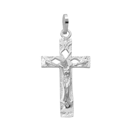 Dije de Cristo en Cruz Plana en Forma de Estrella en Plata .925 