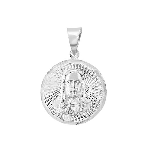 Medalla Sagrado Corazón con detalles de Rayos en Plata .925 