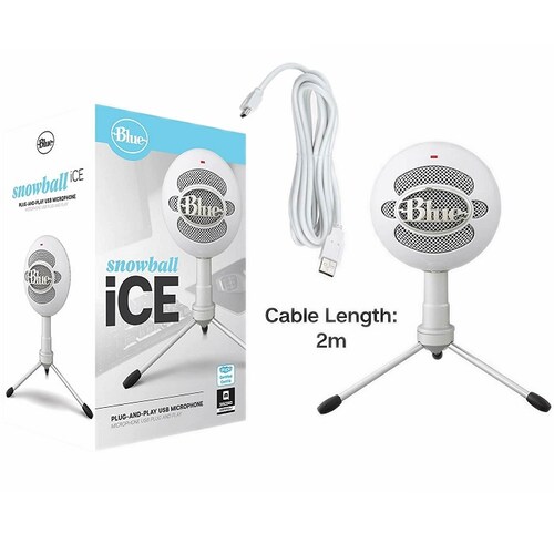 Microfono Profesional Blue Snowball iCE Blanco USB 988-000070
