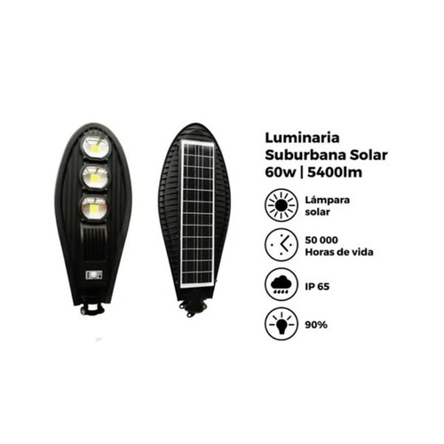 Lampara Suburbana Solar Led Con Sensor 120 W Megaluz APS-09 - Negro