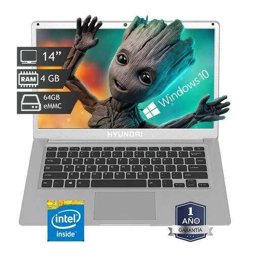Laptop Hyundai - Intel Celeron doble núcleo - 64GB eMMC - RAM 4GB - W10