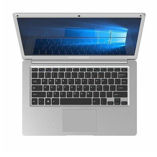 Laptop Hyundai - Intel Celeron doble núcleo - 64GB eMMC - RAM 4GB - W10 + 500 Hojas + Caja de colores + impresora