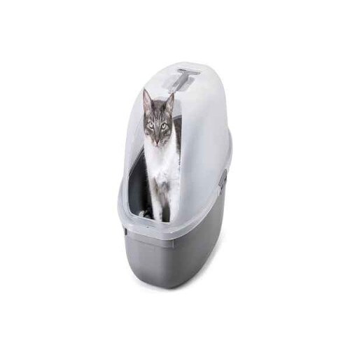 Arenero para Gato con Tapa y Pala color Gris Metal