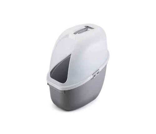 Arenero para Gato con Tapa y Pala color Gris Metal