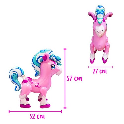 Inflable de Pony en Paquete de 12 Rosa y Azul